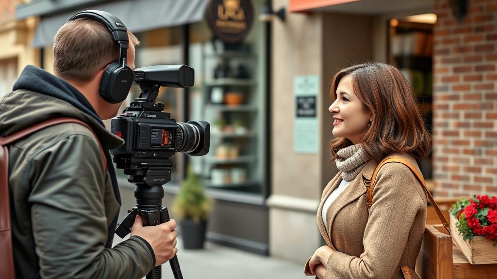 Customer being interviewed