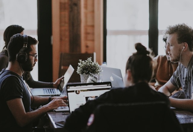 People working in an office
